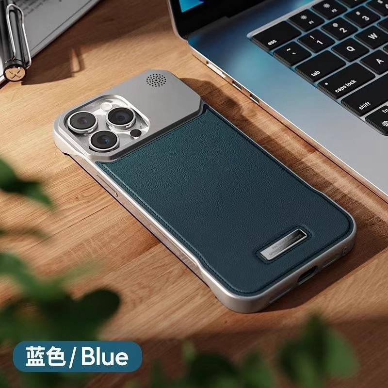Compatible with iPhone 17 16 15 14 13 12 Pro Max Plus Air Leather Aroma Frameless Magnetic Phone Case Apple 15/14 Metal Protective Cover 13