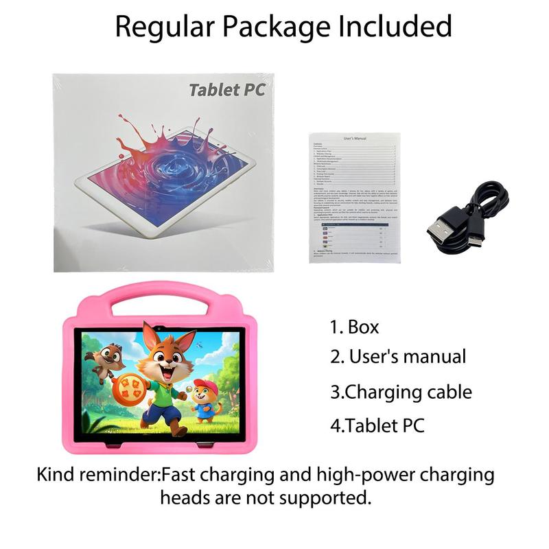 10.1 Inch Android Tablet, 1 Count Rechargeable Tablet with Parental Control, Educational & Entertainment Tablet with Shockproof Case for Boys & Girls, Digital Drawing Pad, Gifts for Best Friend