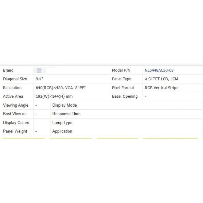 NL6448AC30-03 Brand New Original 9.4 Inch LCD Screen