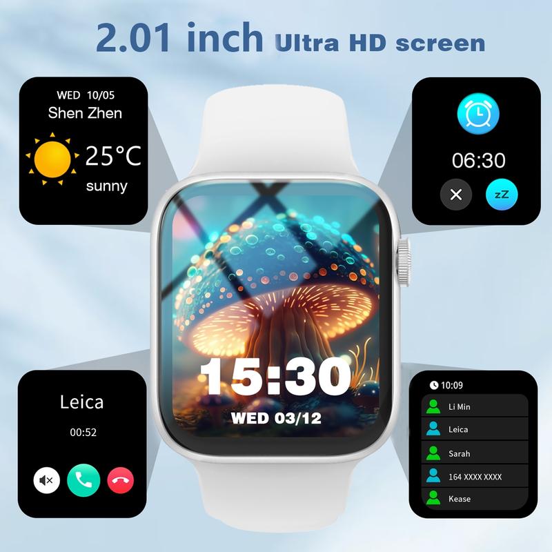 Hot Sale 2.01-inch HD Touchscreen Smartwatch - Wireless Calling, Photo Capture, Music Control | Android/iOS Compatible, Unisex Style, Custom Watch Face, Alarm & Call/SMS Alerts