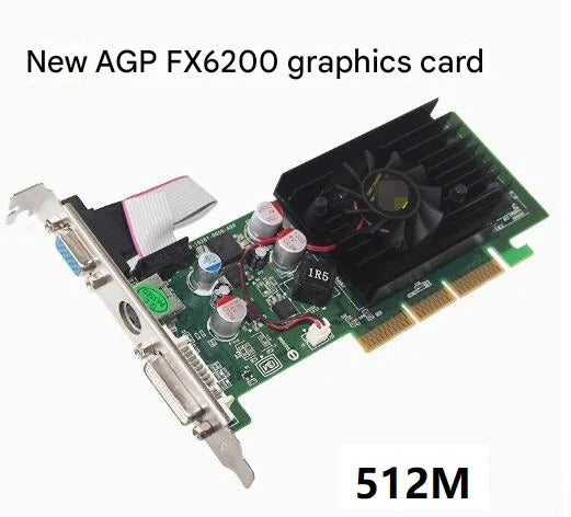 FX6200 AGP Graphic card DDR2 256M 512M Compatible 4X 8X AGP Graphics card New AGP Video Card with CRT DVI S-Video