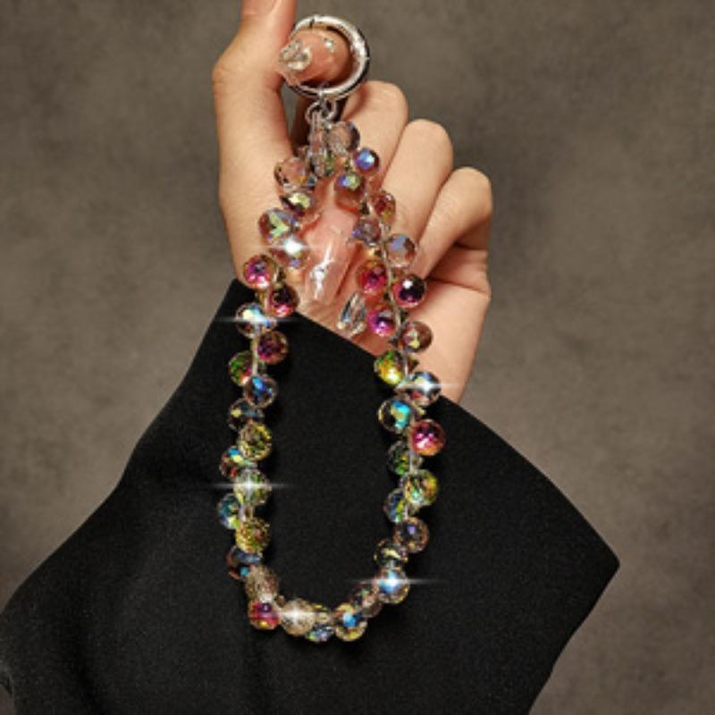 Fashionable Short Phone Chain, Anti-lost Phone Lanyard, Handmade Beaded Wrist Chain, Phone Strap for Women & Girls, Phone Accessories, Phone Straps & Charms