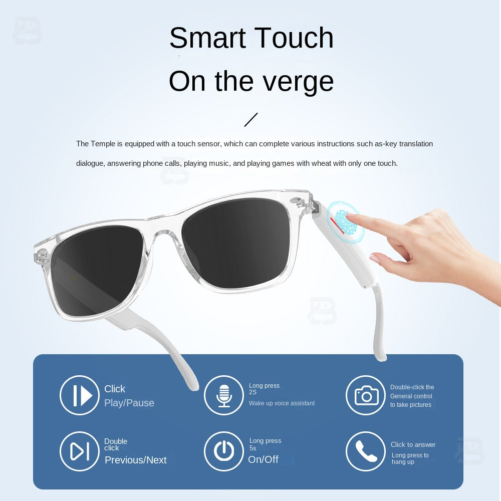 Black Technology Translation Smart Wireless Bluetooth Headset Myopia Glasses Anti-Blue Light Voice Call IOS Android Universal
