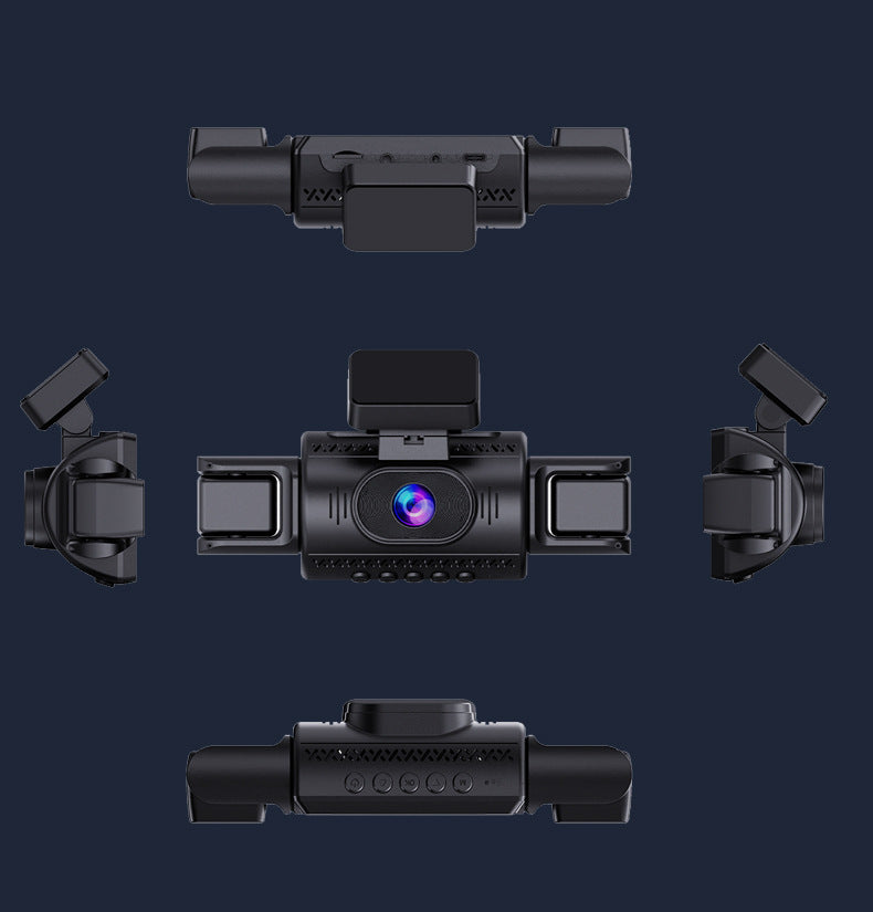 Cross-border Driving Recorder with Four Lenses1080P High Definition Night Vision Four-Channel Simultaneous Display Car Camera DVR Four-channel Recorder