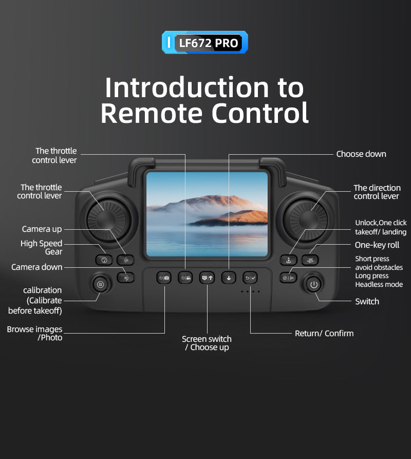 Cross-Border LF672Drone with Screen Control Remote Control Aircraft Optical Flow Positioning Brushless Motor Quadcopter Drone