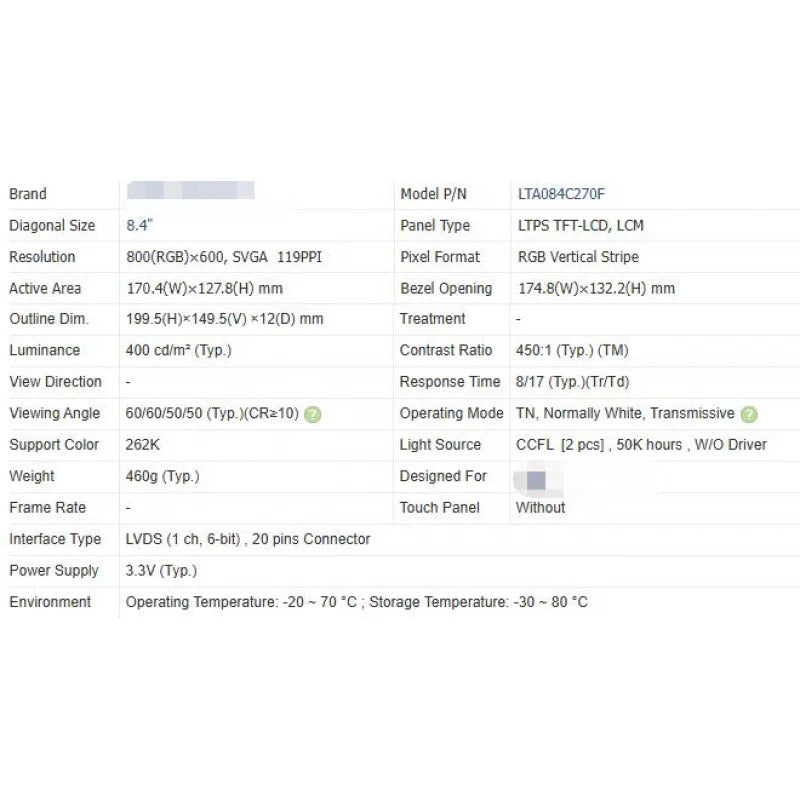 Lta084c270f new original 8.4 inch LCD screen