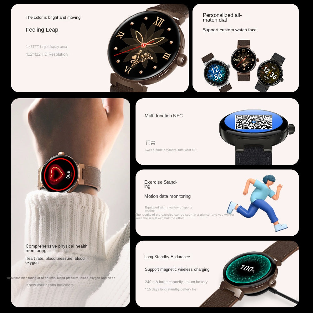 Smartwatch Dial to Answer Calls Calorie Tracking Heart Rate Blood Oxygen Monitoring Bluetooth Smart Watch V2
