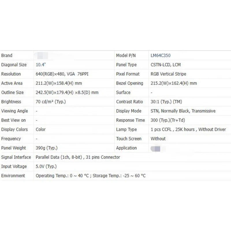 LM64C350 Brand New Original 10.4 Inch LCD Screen