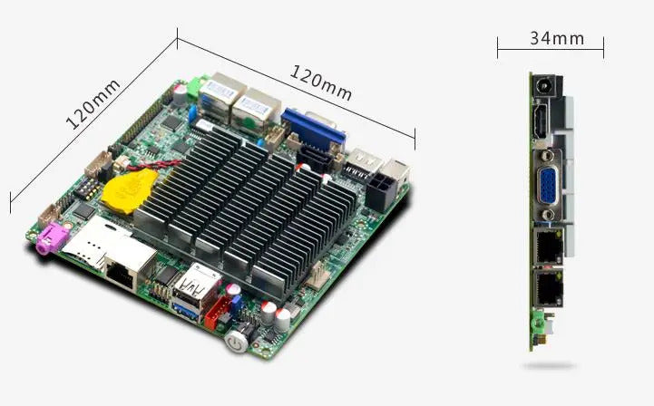 J1900 J1800 NANO Motherboard SBC IPC Mainboard industrial with Celeron Quad Core DC-12V 2-COM Optional 2xGbE LAN LVDS VGA