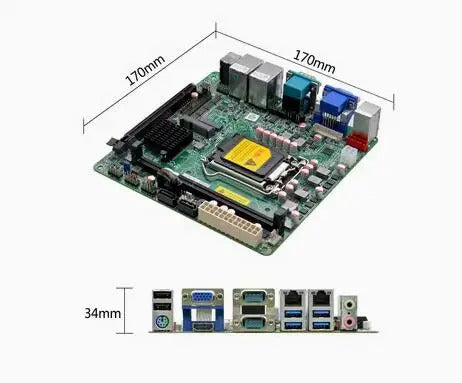 H61 B75 Motherboard 2nd/ 3th Core i3/i5/i7 LGA1155 Desktop CPU IPC Mini-ITX Industrial Mainboard with 6*COM 2*LAN DDR3 VGA