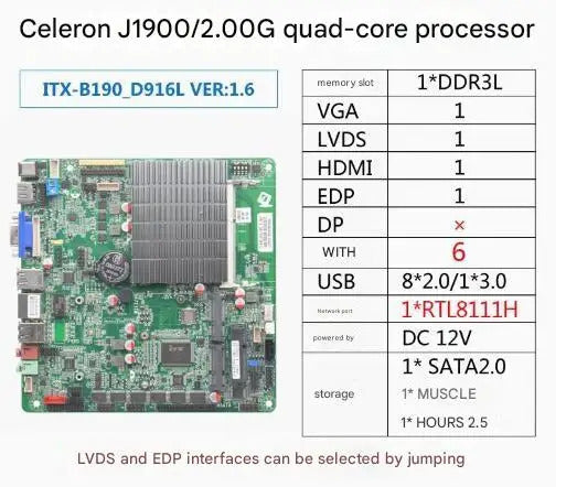 J1900 J1800 Motherboard Mini-ITX SBC IPC Mainboard industrial Fanless Board Mini ITX with ATOM DC-12V COM LAN LVDS VGA EDP LPT