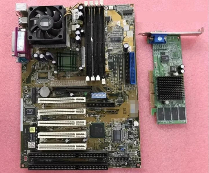 CUBX-L Motherboard with 2*ISA 4*PCI CPU Memory Cooler Fan  AGP Graphics Card