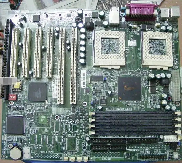 P3TDLE  100% OK Original Embedded IPC Mainboard ATX Industrial Motherboard 4*PCI 2*COM 1*ISA LPT Double CPU socket 370