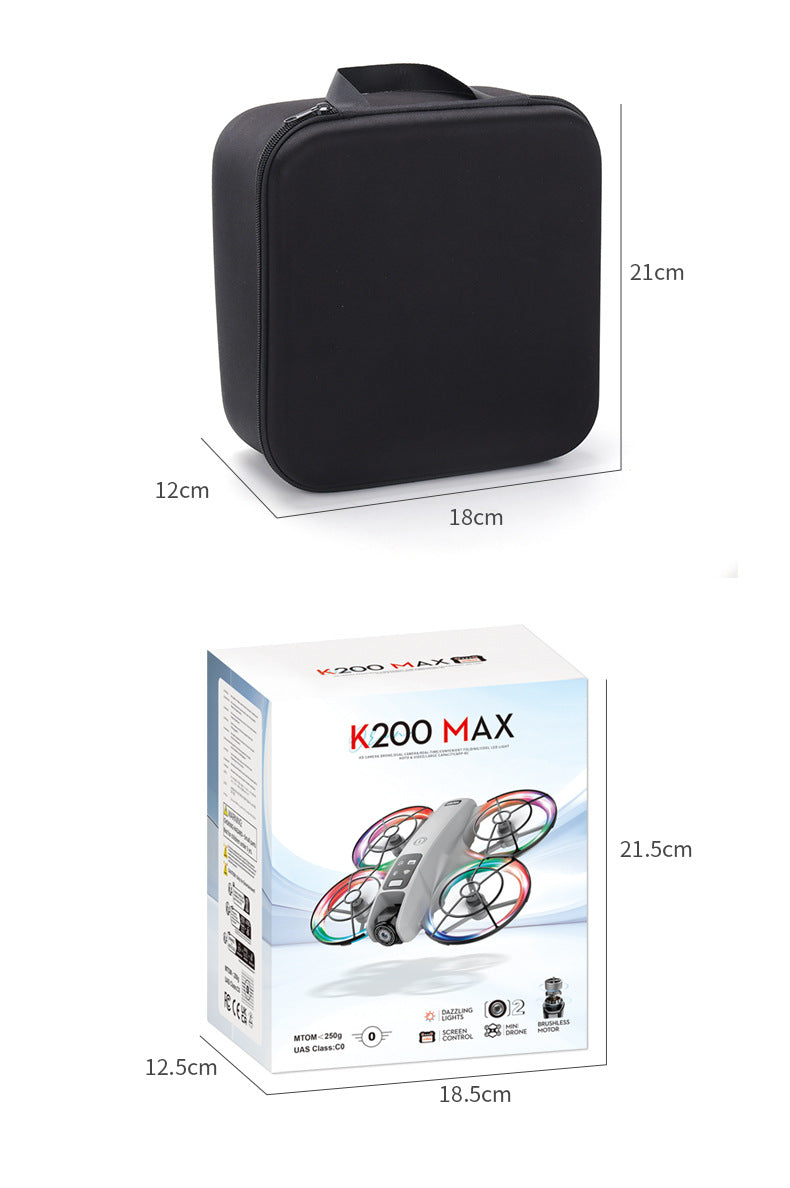 Cross-Border K200 Drone Brushless with Screen Aerial Photography Aircraft Optical Flow Positioning Color Light Full Protection Remote Control Plane