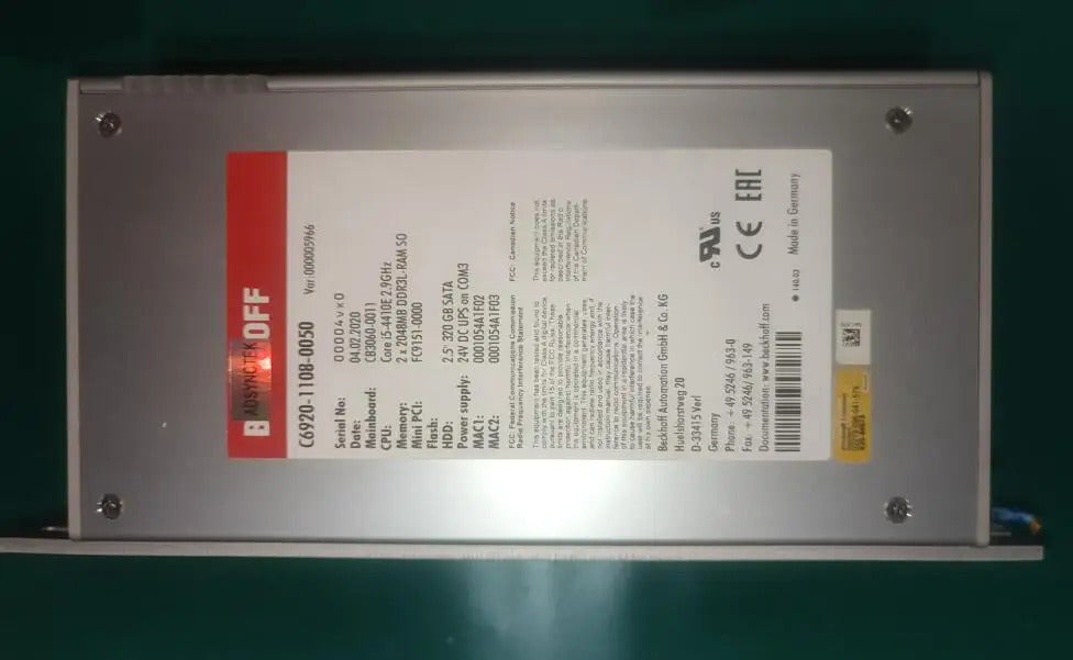 C6920-1108-0050 Control cabinet Industrial PC Wall-mounted embedded industrial IPC With HDD RAM Power CB3060-0011