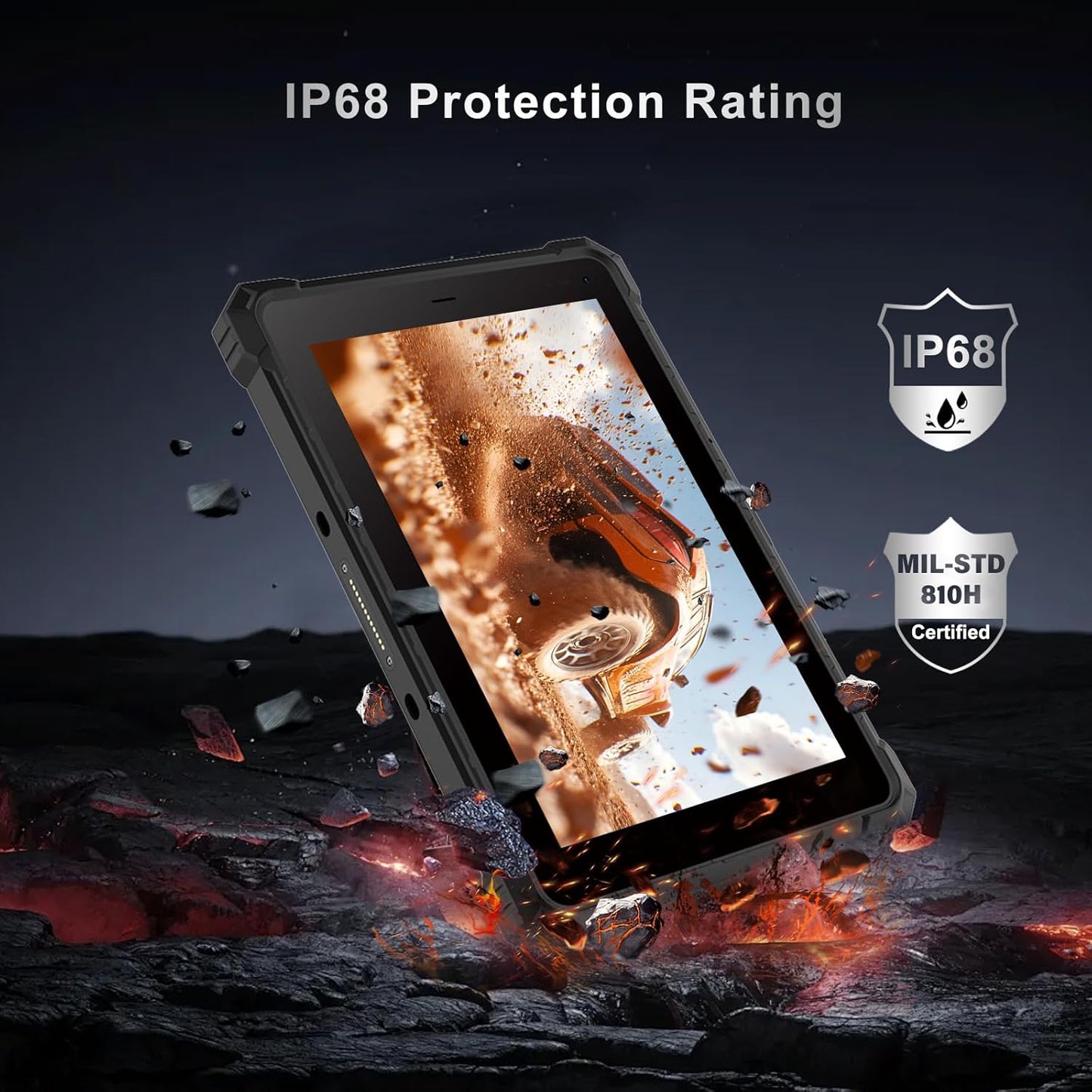Rugged Tablet W10N,10.1 Inch Windows 11 Pro,8GB+128GB,Intel N5100,IP68 Waterproof,700nit Sunlight Readable,4G,LTE,GPS,WiFi 6 Heavy Duty Industrial Outdoor Work Tablet PC