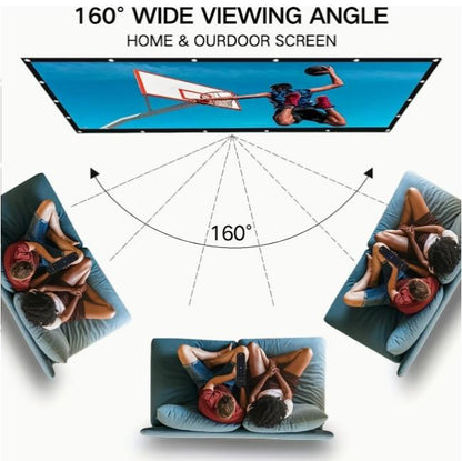 TUOGTCI 72” 16:9 Portable Projection Screen with Stand, Foldable Double Sided Polyester Fiber, Wrinkle Resistant, Washable, For Home Theater, Travel Projector - No Charging, Wireless Free, No Batteries Required