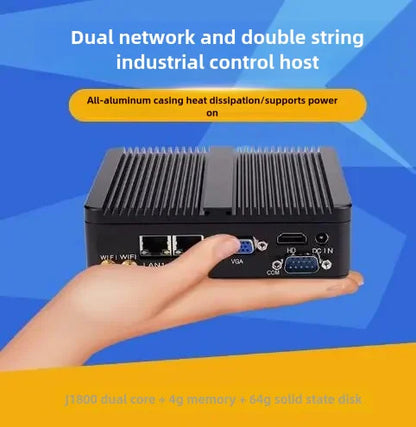 J4125 J6412 N100 J1900 J1800 Embedded Fanless Mini PC Fanless 2LAN Gigabit NICs MINI Computer PfSense Server Firewall with 2xCOM
