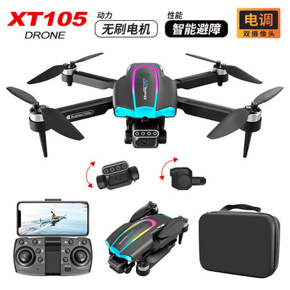 XT105Drone Obstacle Avoidance Dual Servo Aerial Photography Quadcopter Brushless Motor Remote Control Aircraft Drone Cross-Border
