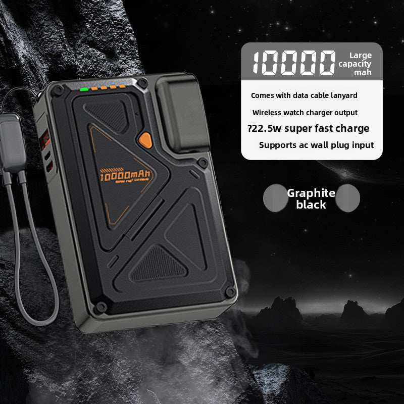 Power Bank AC Power Bank 35W Fast Charging with Built-in Cable Portable Power Supply Magnetic Wireless Charging Stand Multi-Function