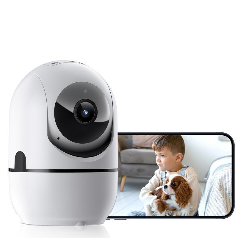 2MP Smart WiFi Pan-Tilt Security Camera with Human Detection, 2-Way Audio, IR Night Vision, IP64, Cloud/TF Storage, White