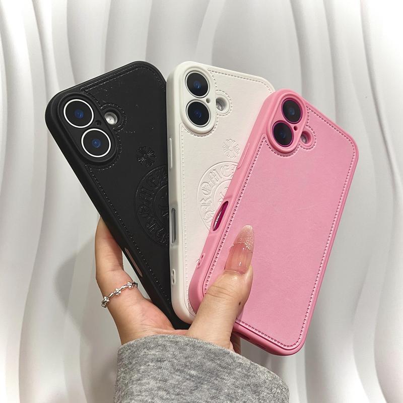 Suitable for iPhone 17 16 15 14 13 12 11 leather cross high-end phone case, iPhone 16 Pro Max leather cross male and female phone case Fashion Skeleton Pattern Phone Case