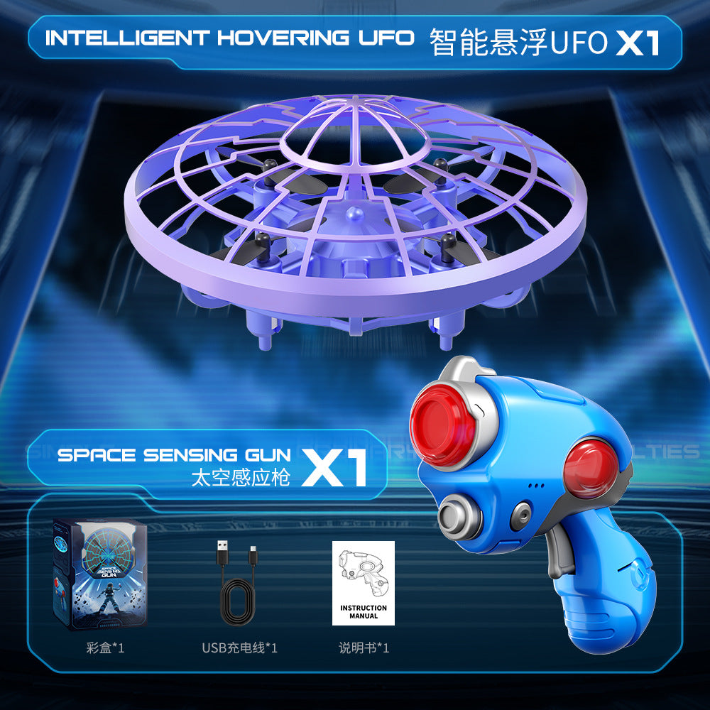 Cross-Border XS4Colorful Induction Quadcopter Children's Toy UFO Mini Drone Levitation Rotating UFO
