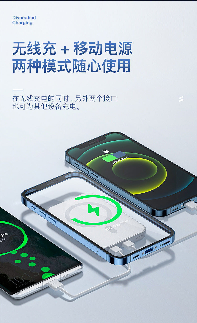 Magsafe Ultra-thin magnetic wireless power bank compact and portable20W Two-Way Fast Charge10000mAh Mobile Power Supply