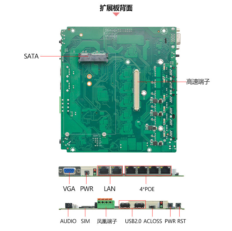 Industrial Control P6760F-L6 Embedded N97 Mini Industrial Computer 6 Network 4 Serial Multiple Network Ports Vision Industrial Computer