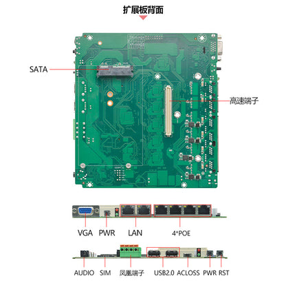 Industrial Control P6760F-L6 Embedded N97 Mini Industrial Computer 6 Network 4 Serial Multiple Network Ports Vision Industrial Computer