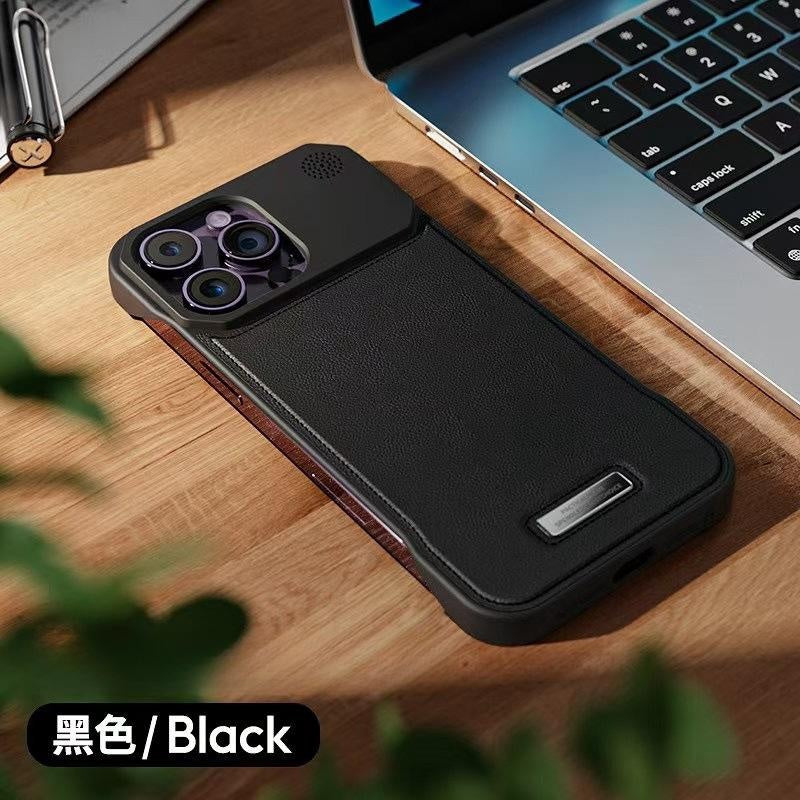 Compatible with iPhone 17 16 15 14 13 12 Pro Max Plus Air Leather Aroma Frameless Magnetic Phone Case Apple 15/14 Metal Protective Cover 13