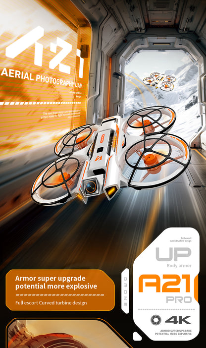 Cross-Border A21Drone Brushless Motor Mecha Style Aircraft Optical Flow Positioning Aerial Photography Full Protection Remote Control Airplane