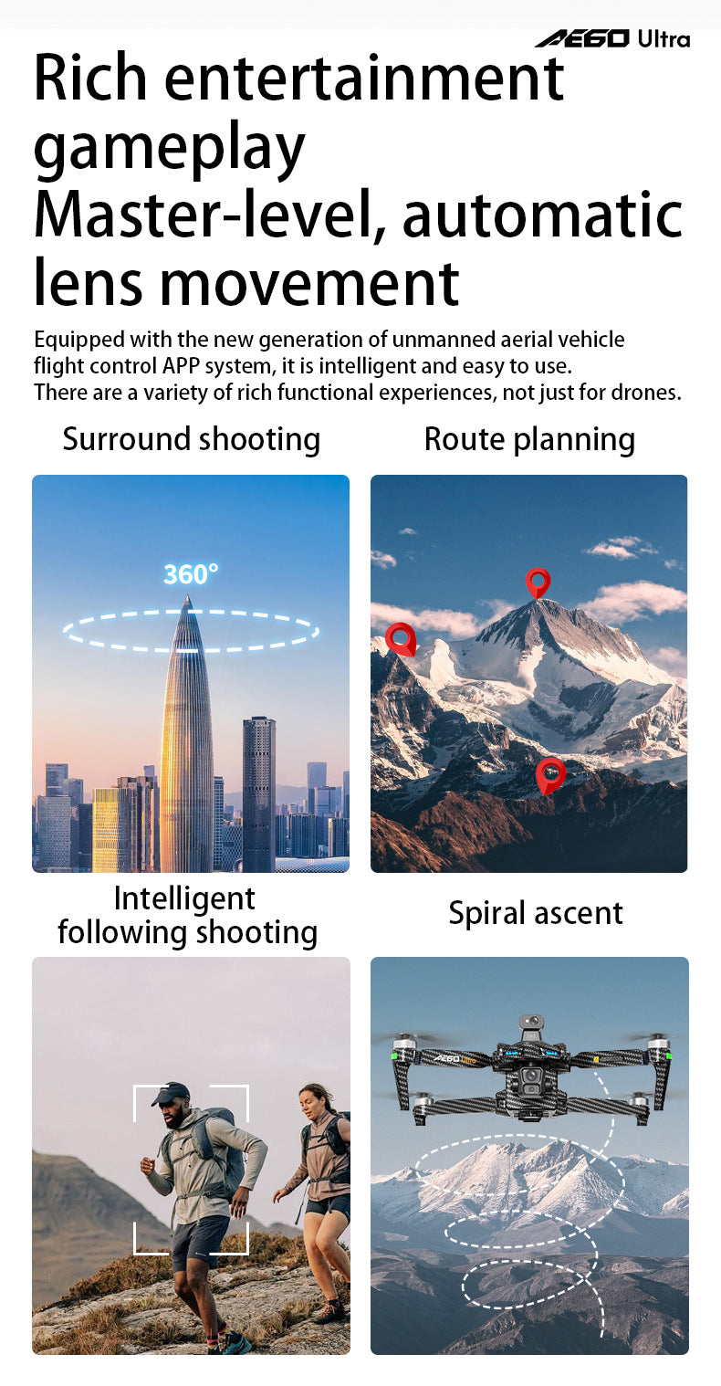 AE60High-definition professional aerial photography drone with touchscreen, digital image transmission, automatic return, and airdrop capability GPS Remote control aircraft