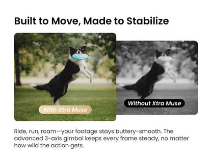 Xtra Muse Vlogging Camera with 1'' CMOS 4K/120fps Videos 3-Axis Gimbal Stabilizer Fast Focusing Face/Object Tracking Portable Handycam Camcorder