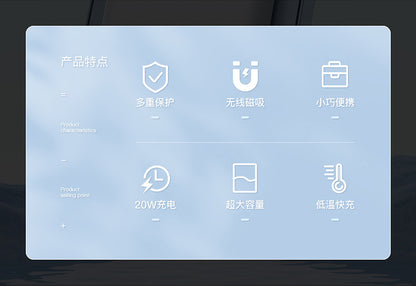 Magsafe Ultra-thin magnetic wireless power bank compact and portable20W Two-Way Fast Charge10000mAh Mobile Power Supply