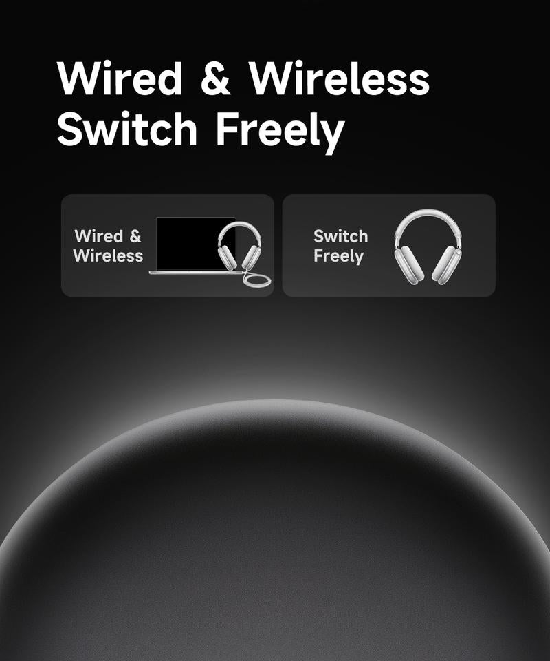 Picun F8 Pro Wireless Headphones - 52dB Noise Cancellation, 5 Smart ENC Mics, Detachable Fabric Ear Cushions, 140 Hour Long Battery Life,  Premium Audio Seamless Dual Device Connection for All-Day Use and Boosted Productivity Bluetooth