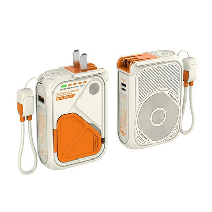 New power bank 5-in-1 magnetic wireless charger with built-in cable multifunctional AC Plug10000Ma Large Capacity