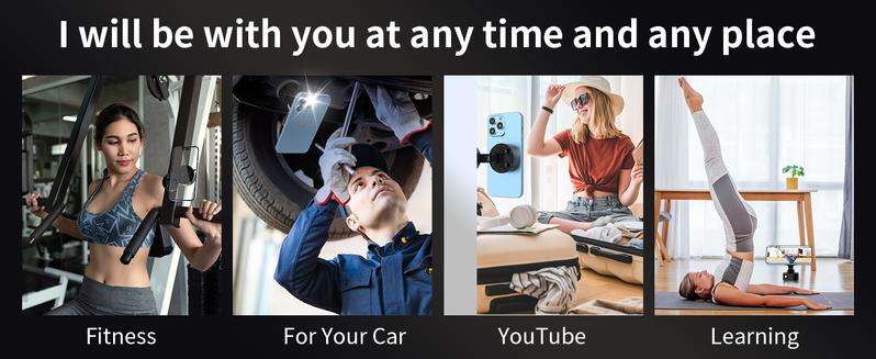 Vacuum Magnetic Phone Holder Stand – Foldable & Retractable Mount with Strong Magnetic Suction, Portable Phone Stand for Car, Mirror, Gym & Multi-Scene Use | Bubble-Free, Spotless Screen Design