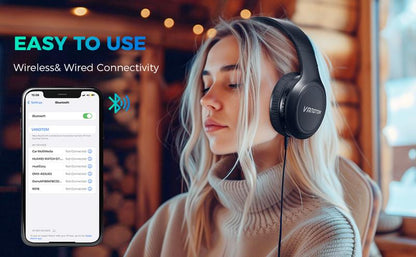 VANOTOM Wireless Headphone,  Foldable Bluetooth Headphones Over Ear, Wireless Headset for Gaming, Phones, Computers, Electronics Audio Headphone Halloween Christmas Gift Earbud