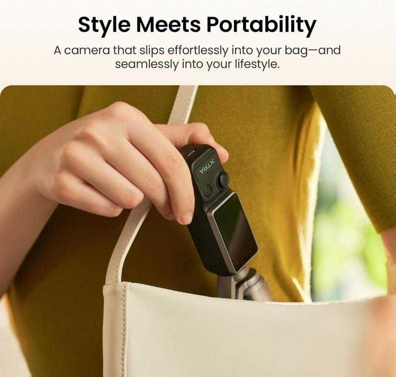 Xtra Muse Vlogging Camera with 1'' CMOS 4K/120fps Videos 3-Axis Gimbal Stabilizer Fast Focusing Face/Object Tracking Portable Handycam Camcorder