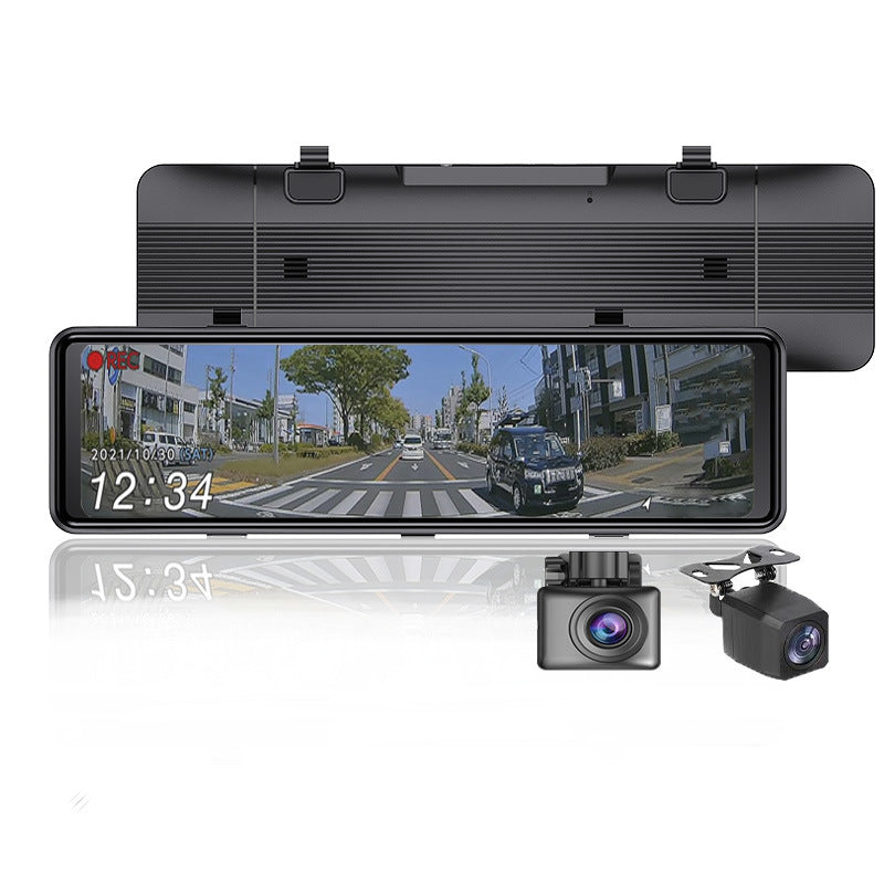 Full Screen11In-Dash Streaming Media Recorder Blind Spot View1080P Low-light Night Vision Rearview Mirror Dash Cam