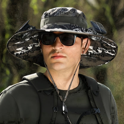 Foreign Trade Hot Item Solar Hat Rechargeable Dual Fan Men's Fishing Fisherman Hat Outdoor Sun Hat Sun Protection Hat