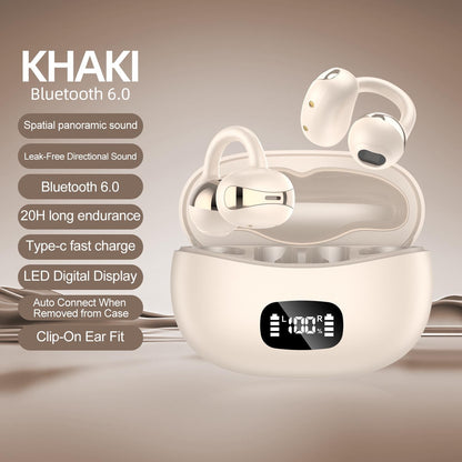 Earring Style OWS Smart Translation Bluetooth Earphones Open Ear Heavy Bass AI Call Wireless Cross-Border Custom Private Model