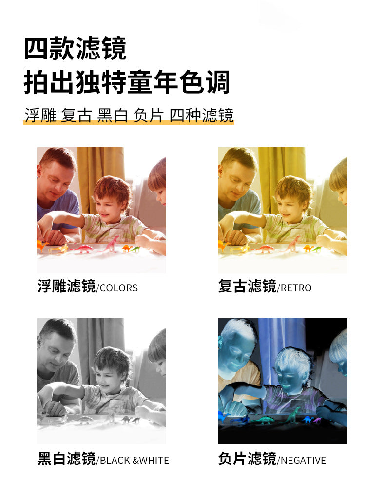 Polaroid Cross-border high-definition photo and video children's camera Student and children's printing camera with silicone case and photo paper