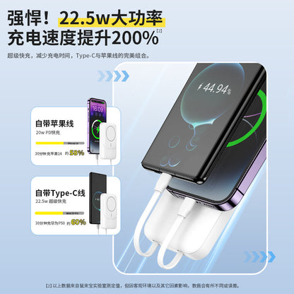 Cross-border self-contained magnetic wireless power bank10000mAh stand fast charging portable power bank