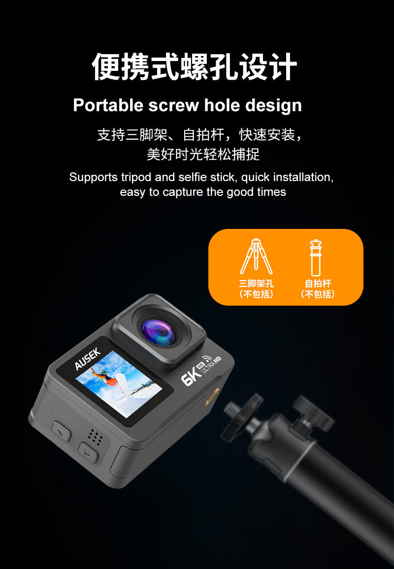 6k Sport Action Cam Camera Cross-Border6k Sports Camera Anti-Shake Waterproof6k Cycling Computer