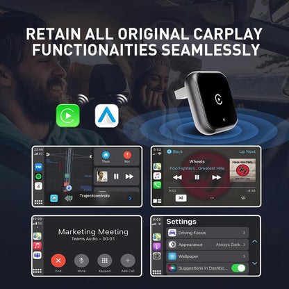 2026 latest model 2 in 1 Wireless  CarPlay Adapter, for Both Apple and Android, Converts Wired to Wireless,Fast Connection, No Latency