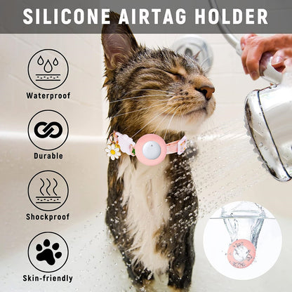 Pet Cat Locator Collar Compatible iOS Waterproof Apple Find My Tracker Android Dual System