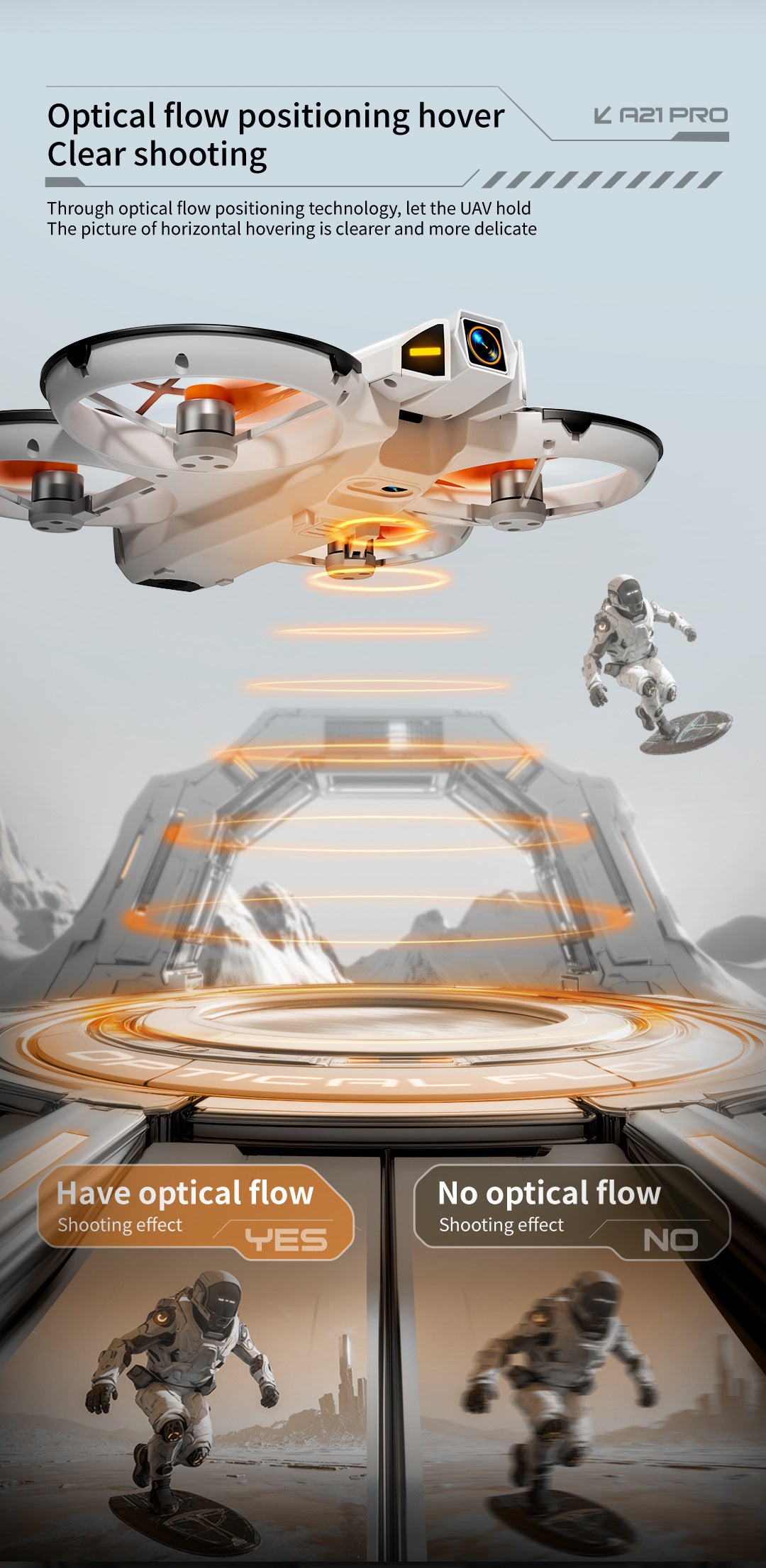 Cross-Border A21Drone Brushless Motor Mecha Style Aircraft Optical Flow Positioning Aerial Photography Full Protection Remote Control Airplane