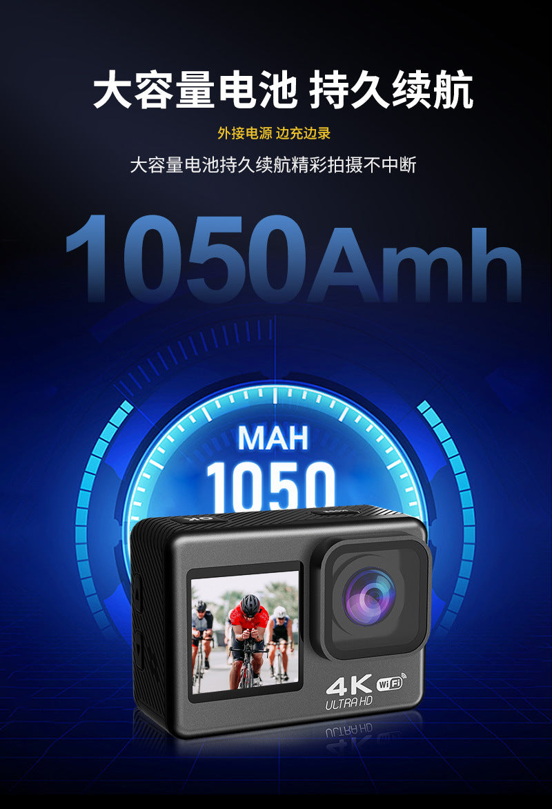 Cross-Border4k Waterproof Sports Camera HD Outdoor Shooting Cycling Underwater Helmet Camera Sports Camera Factory